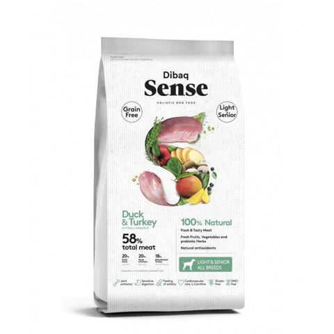 Dibaq Sense DOG Grain Free PATO&PAVO (LIGHT&SENIOR)